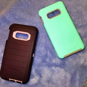 Two Samsung Galaxy S10e Cases (OtterBox Defender and Crave)